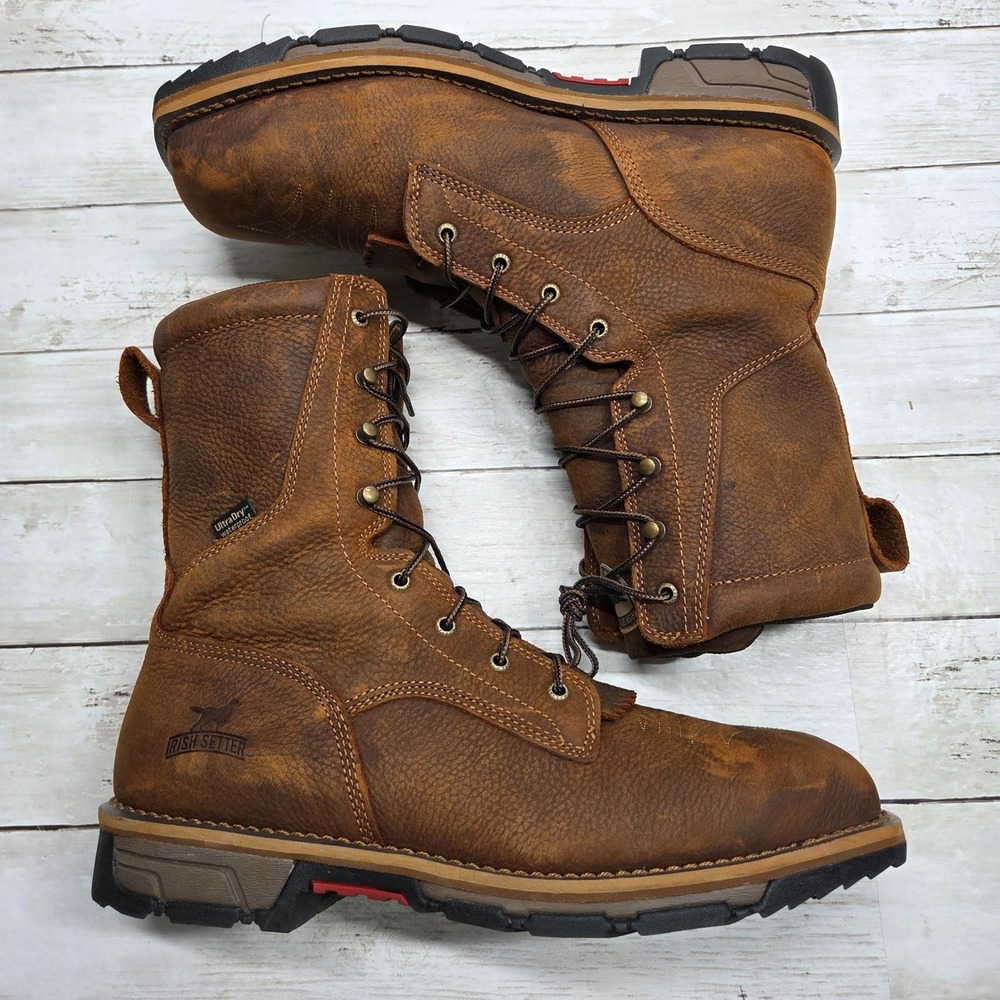 Irish Setter Marshall 83852 Work Boots Western Men 13 Brown Waterproof Leather